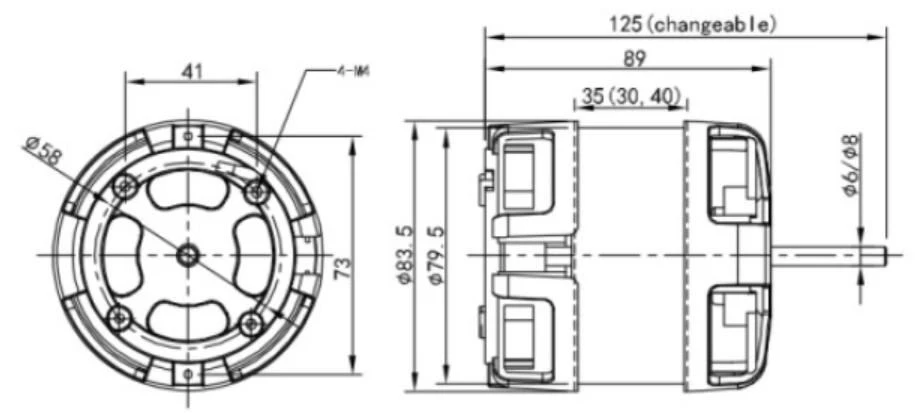 The drawing of S35 motor for chimney hood